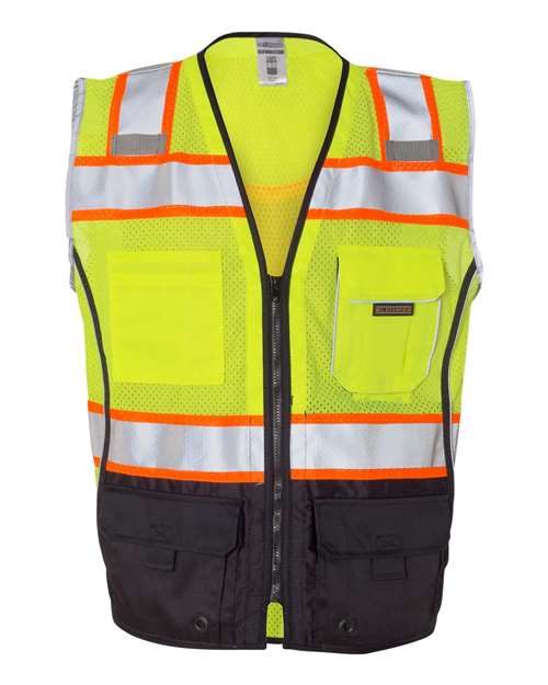 Unisex Premium Black Series® Black Bottom Class 2 Vest - Lime Front