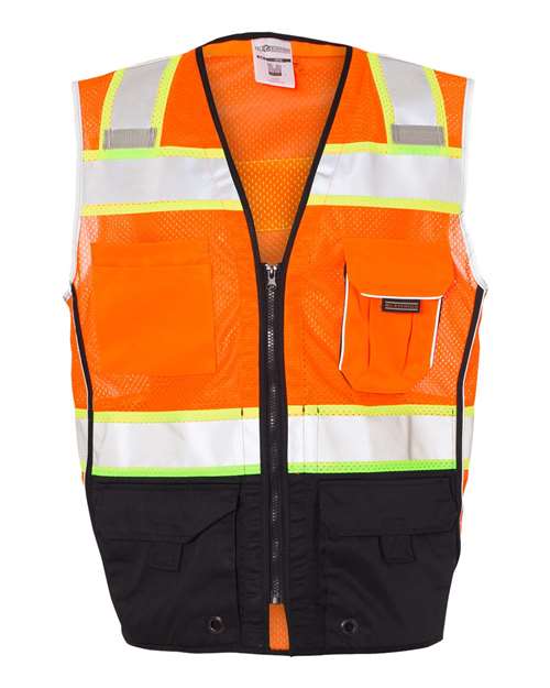 Unisex Premium Black Series® Black Bottom Class 2 Vest - Orange Front