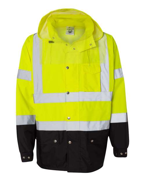 Unisex Storm Cover Waterproof Rain Jacket - Lime Front