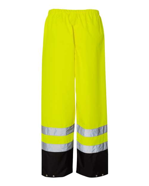 Unisex Storm Cover Waterproof Rain Pants - Lime Back