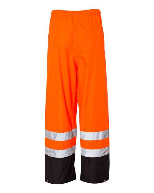 Unisex Storm Cover Waterproof Rain Pants - Orange Back
