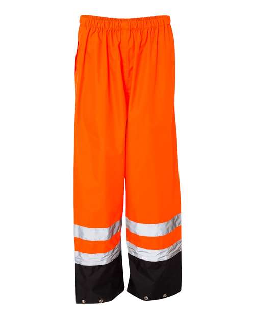 Unisex Storm Cover Waterproof Rain Pants - Orange Front