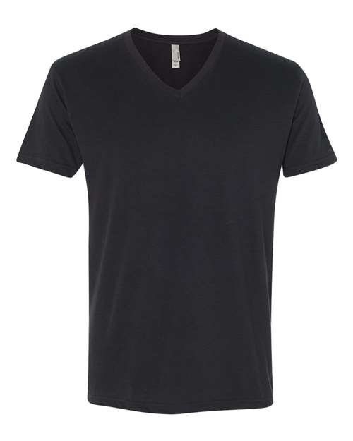 Men's Sueded V-Neck T-Shirt - Black Front