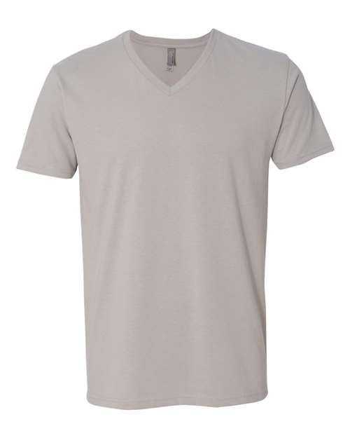Men's Sueded V-Neck T-Shirt - Light Grey Front