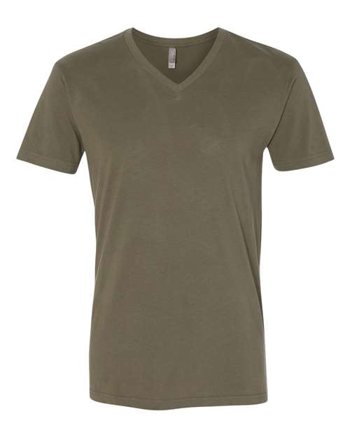 Men's Sueded V-Neck T-Shirt - Military Green Front