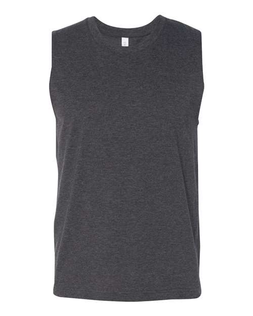BELLA + CANVAS Jersey Muscle Tank - Dark Grey Heather Front