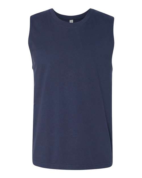 Jersey Muscle Tank - Navy Front