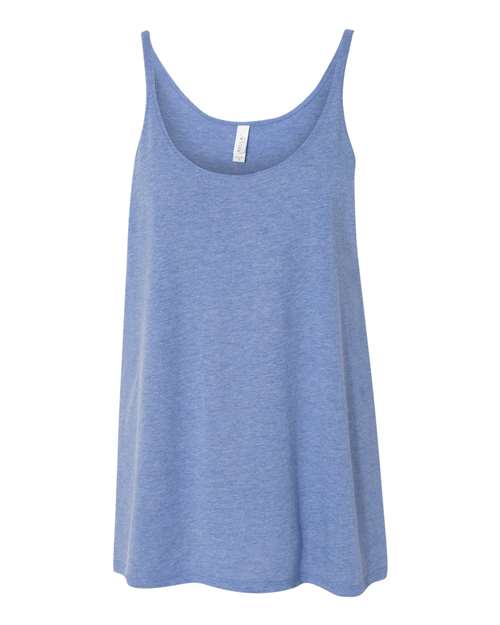 Women's Slouchy Tank - Blue Triblend Front