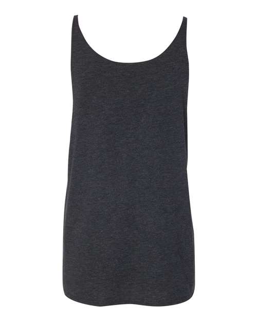 Women's Slouchy Tank - Charcoal Black Triblend Back