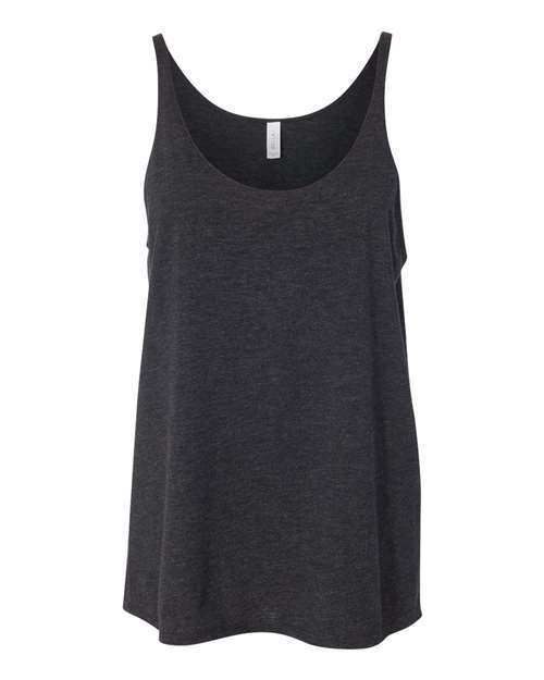 Women's Slouchy Tank - Charcoal Black Triblend Front