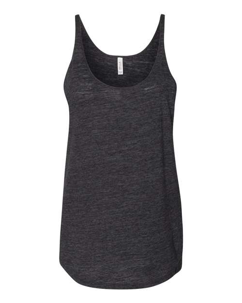 Women's Slouchy Tank - Charcoal Black Slub Front