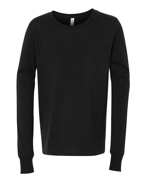 Youth Jersey Long Sleeve Tee - Black Front