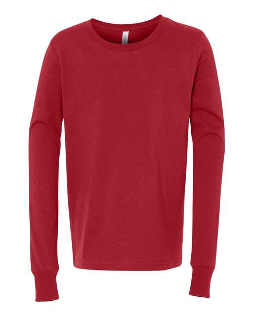 Youth Jersey Long Sleeve Tee - Red Front