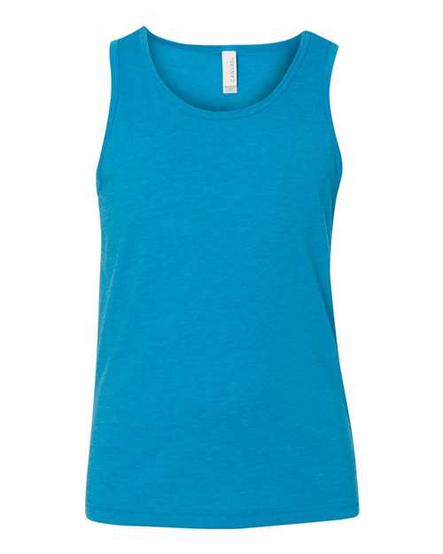 Youth Jersey Tank - Neon Blue Front