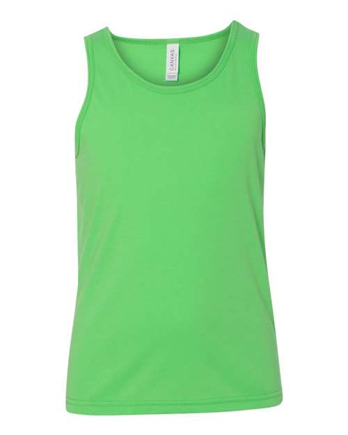 Youth Jersey Tank - Neon Green Front