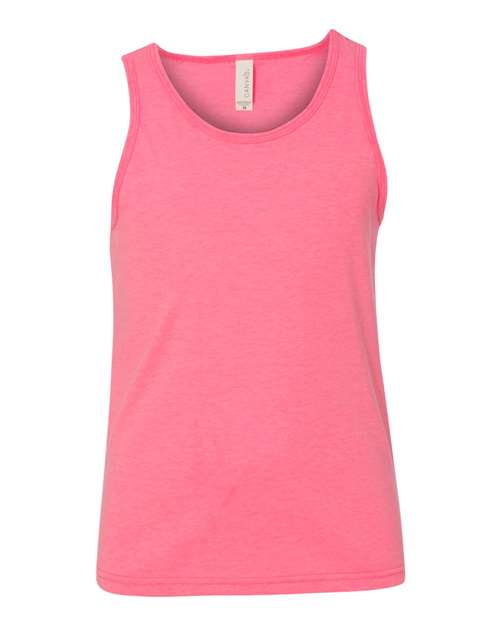 Youth Jersey Tank - Neon Pink Front