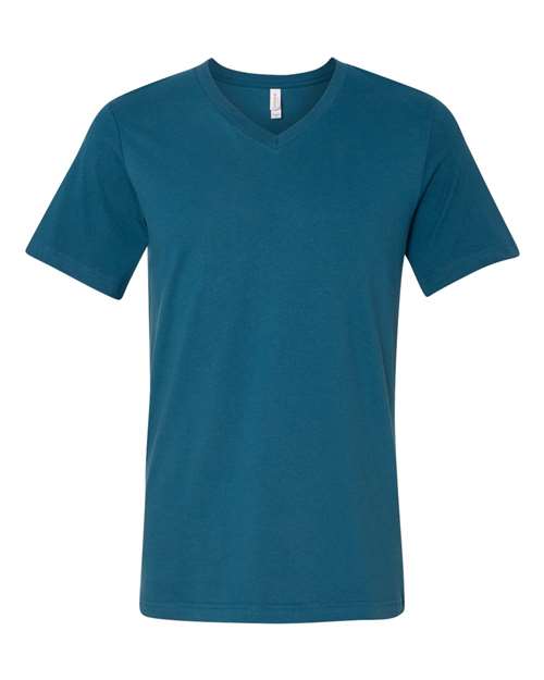 Unisex Jersey V-Neck Tee - Deep Teal Front