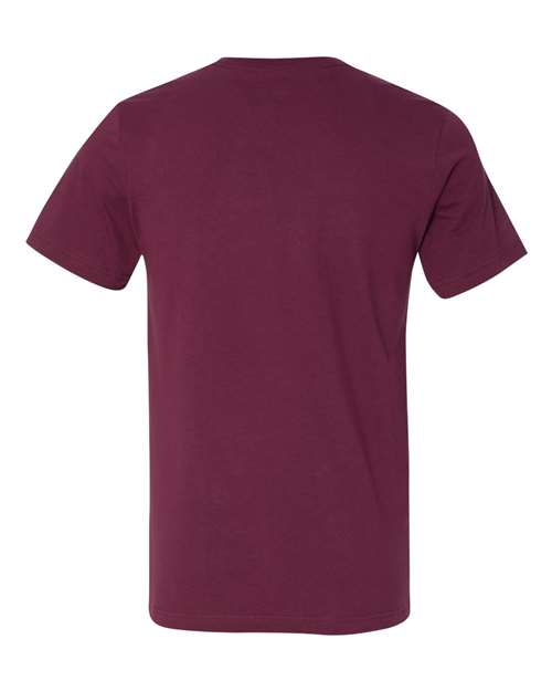 Unisex Jersey V-Neck Tee - Maroon Back