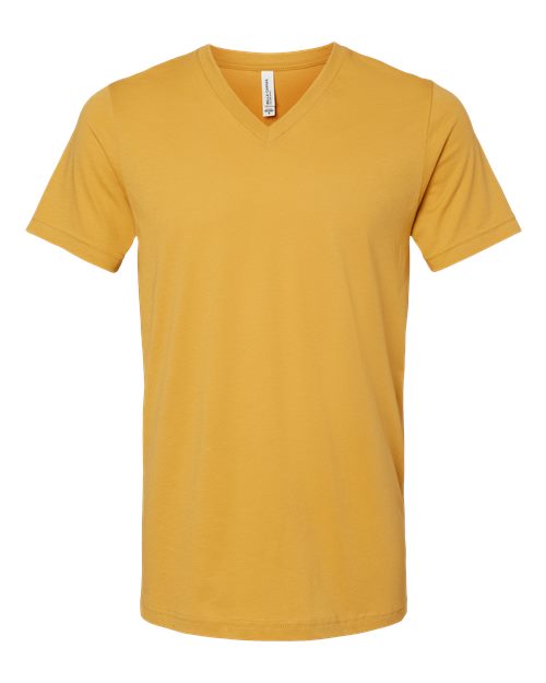 Unisex Jersey V-Neck Tee - Mustard Front