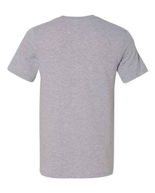 Men's Jersey Pocket Tee - Athletic Heather/ Navy Back
