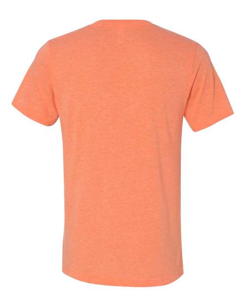 Unisex Triblend V-Neck Tee - Orange Triblend Back