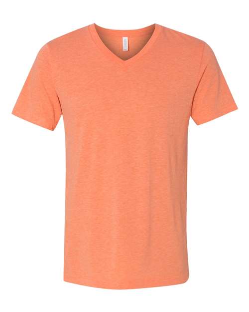Unisex Triblend V-Neck Tee - Orange Triblend Front