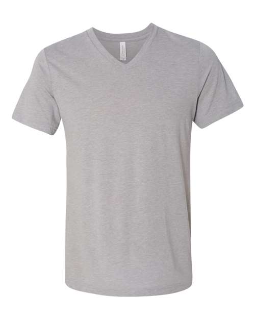 Unisex Triblend V-Neck Tee - Athletic Grey Triblend Front