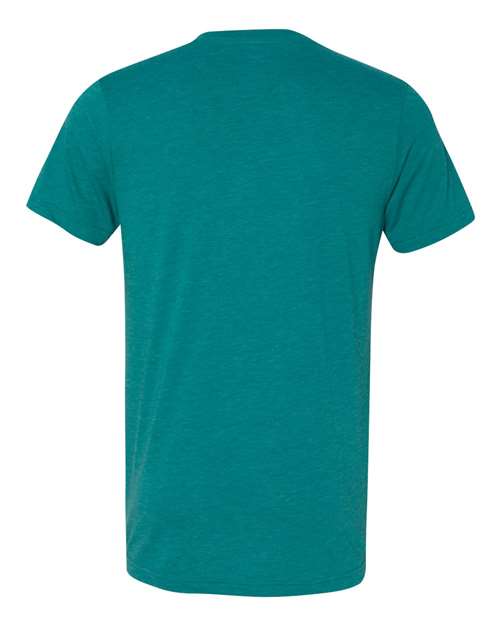 Unisex Triblend V-Neck Tee - Teal Triblend Back
