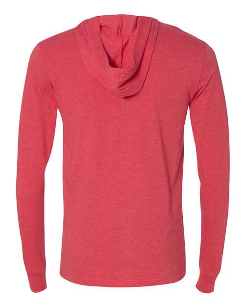 Unisex Jersey Hooded Long Sleeve Tee - Heather Red Back