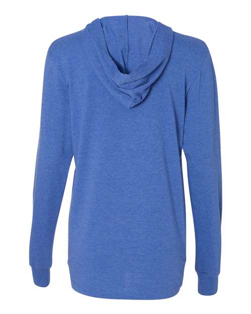 Unisex Jersey Hooded Long Sleeve Tee - Heather True Royal Back