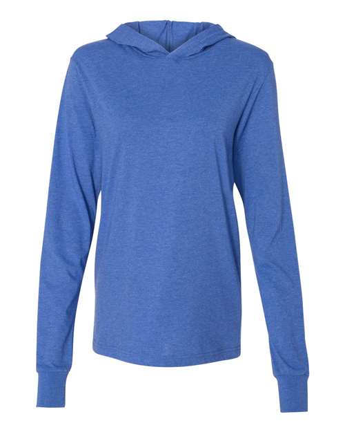Unisex Jersey Hooded Long Sleeve Tee - Heather True Royal Front