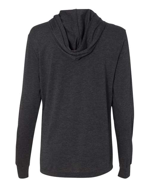 Unisex Jersey Hooded Long Sleeve Tee - Charcoal Black Triblend Back