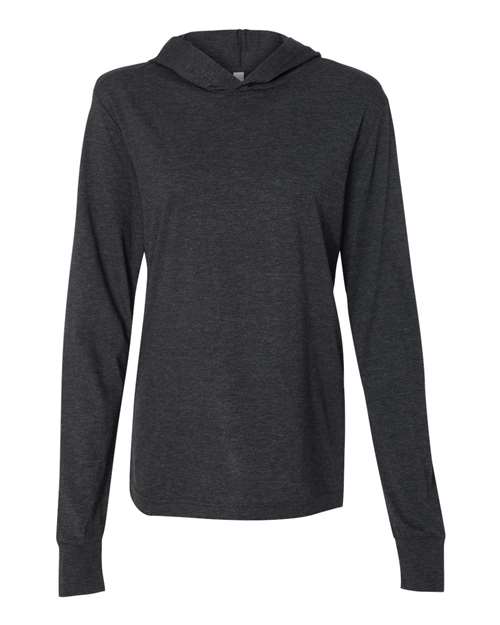 Unisex Jersey Hooded Long Sleeve Tee - Charcoal Black Triblend Front