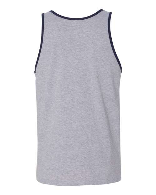 Jersey Tank - Athletic Heather/ Navy Back