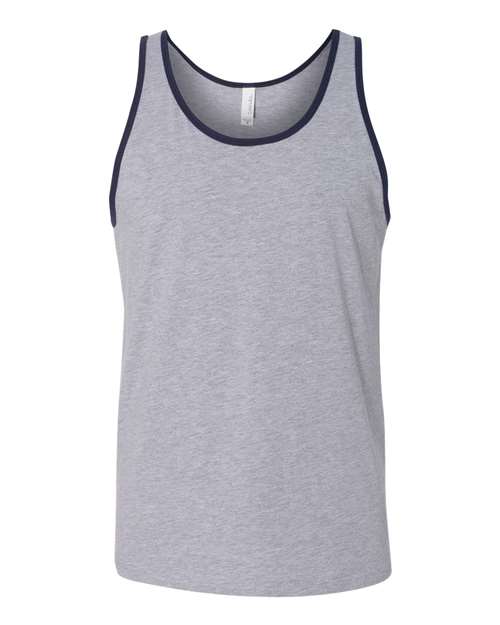 Jersey Tank - Athletic Heather/ Navy Front