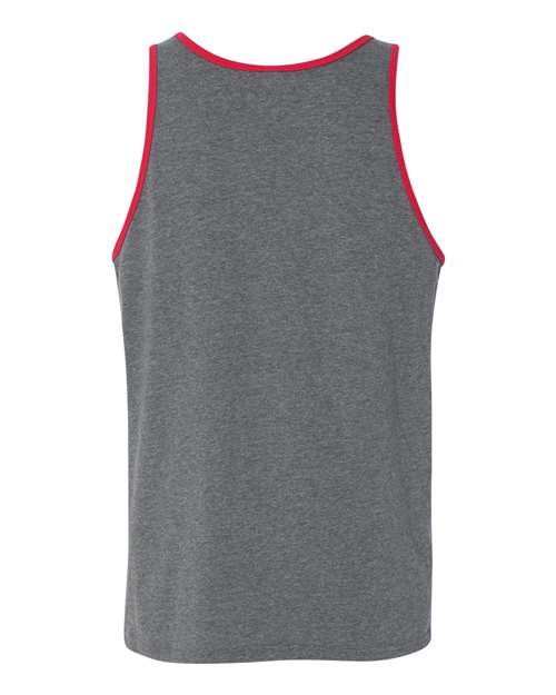 Jersey Tank - Deep Heather/ Red Back