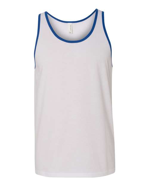 Jersey Tank - White/ True Royal Front