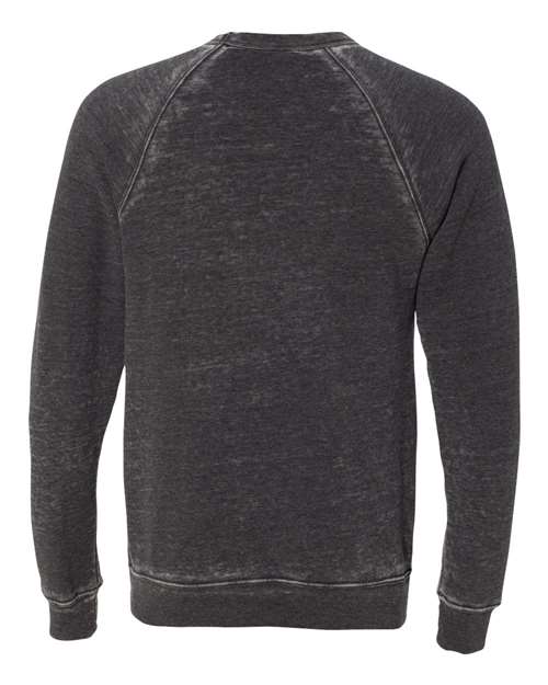 Unisex Sponge Fleece Raglan Crewneck Sweatshirt - Grey Acid Wash Back