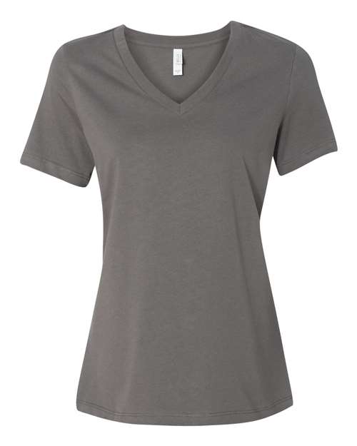 Women’s Relaxed Jersey V-Neck Tee - Asphalt Front