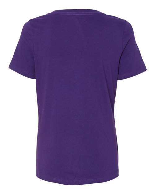 Women’s Relaxed Jersey V-Neck Tee - Team Purple Back