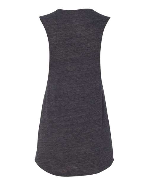Women's Flowy Scoop Muscle Tank - Charcoal Black Slub Back