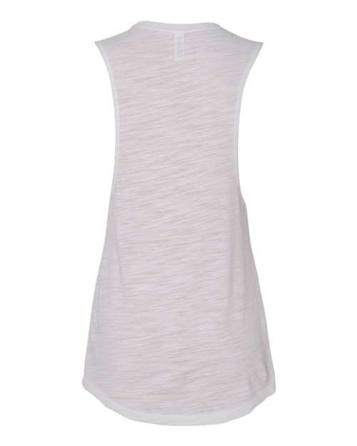Women's Flowy Scoop Muscle Tank - White Slub Back