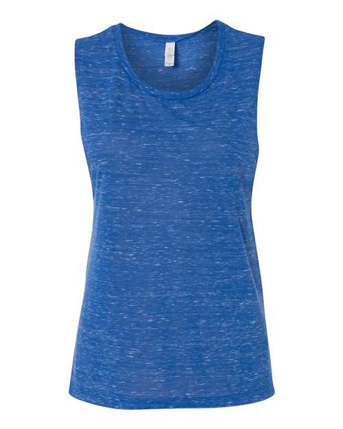 Women's Flowy Scoop Muscle Tank - True Royal Marble Front