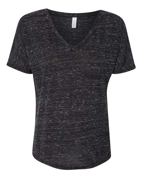 Women’s Slouchy V-Neck Tee - Black Marble Front
