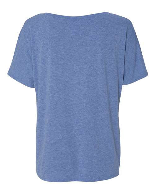 Women’s Slouchy V-Neck Tee - Blue Triblend Back