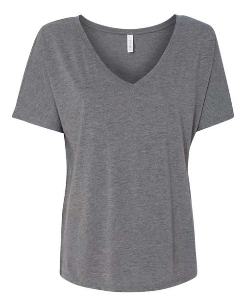 Women’s Slouchy V-Neck Tee - Grey Triblend Front