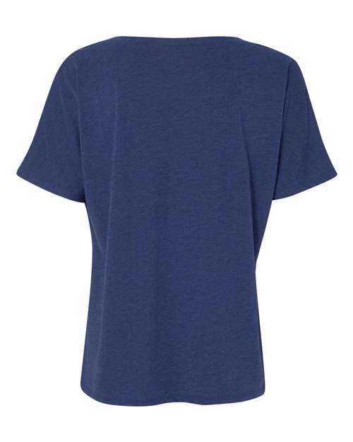 Women’s Slouchy V-Neck Tee - Navy Triblend Back