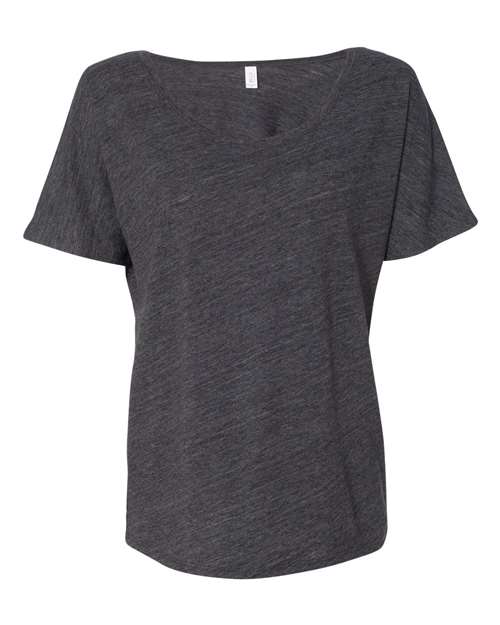 Women’s Slouchy Tee - Charcoal Black Slub Front