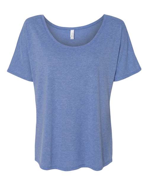 Women’s Slouchy Tee - Blue Triblend Front