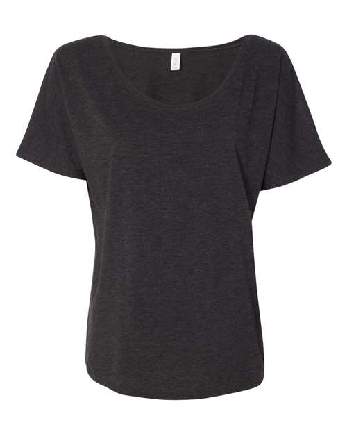 Women’s Slouchy Tee - Charcoal Black Triblend Front
